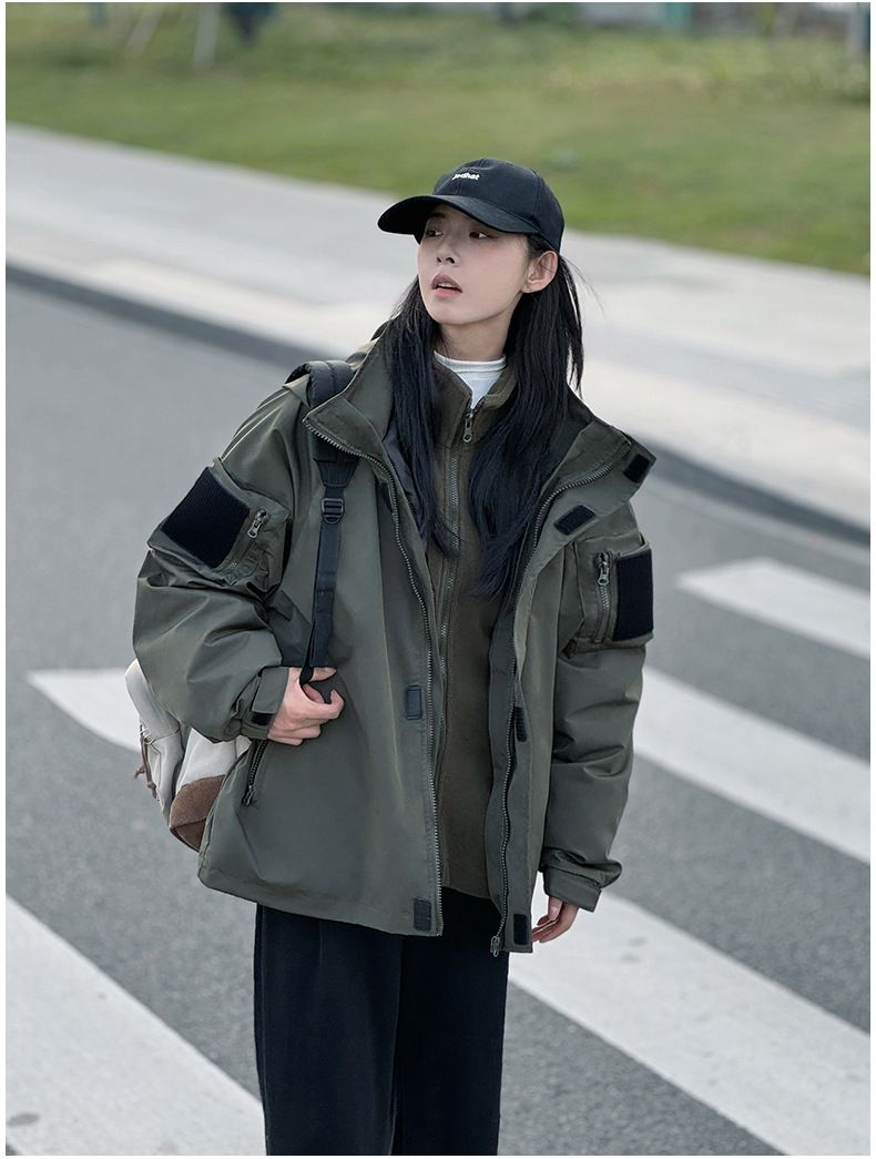 Sormrooper pour hommes et femmes, veste intérieure en polaire amovible trois en un, veste de randonnée d'extérieur pour couple automne et hiver_voghion.com