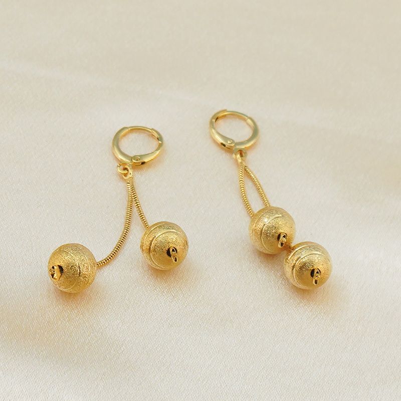 2-teiliges Set aus neuem Dubai-Äthiopien-Damen-Anhänger, Halskette, Ohrringen, Kugelschmuck_voghion.com