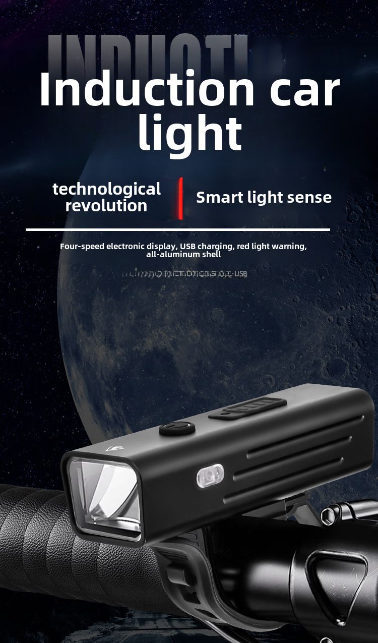 Luce per bicicletta Faro per auto da strada per mountain bike con sensore di luce intelligente Luce per guida notturna Protezione dalla pioggia Torcia notturna Attrezzatura_voghion.com