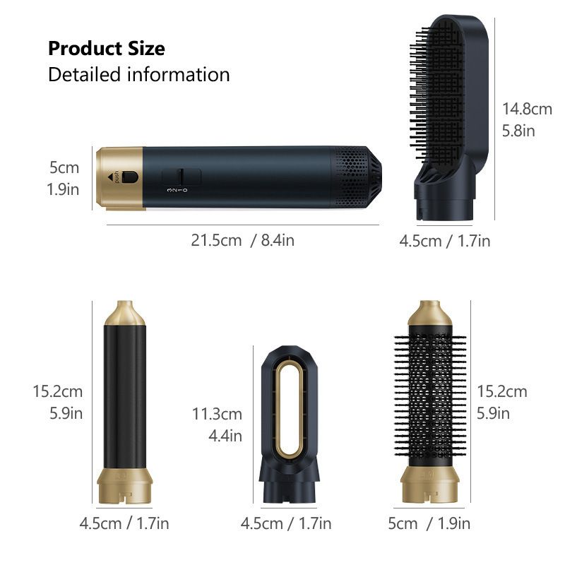 5-in-1 Hot Air Brush Dual-use Hair Dryer High-speed Automatic Curling Iron_voghion.com