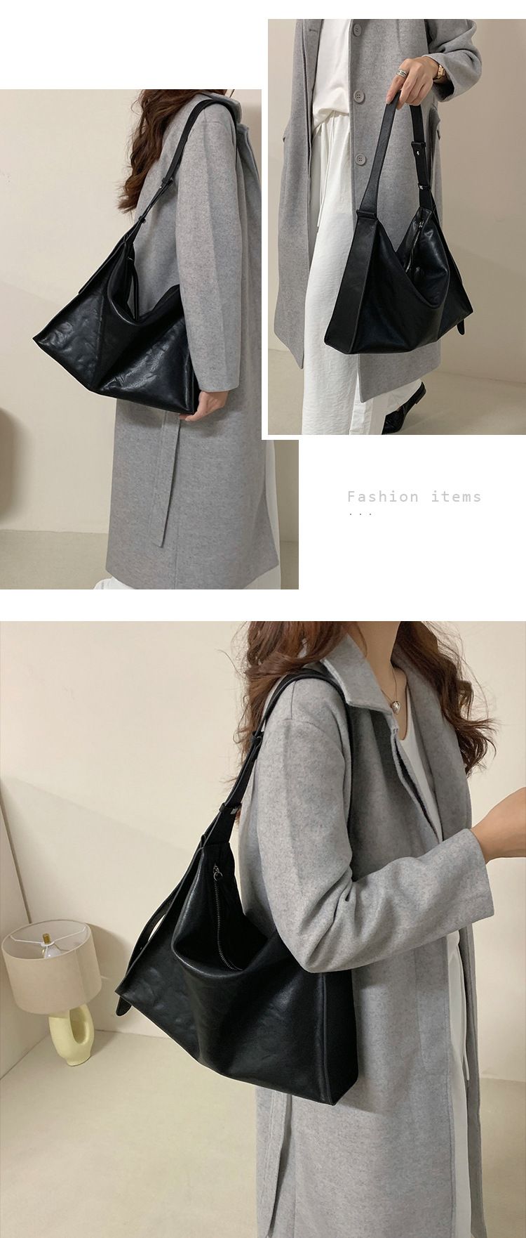 Borsa a tracolla in vera pelle 2024 nuova Hobo in pelle di mucca da donna, stile estremamente semplice, borsa a tracolla capiente, borsa grande per donna_voghion.com