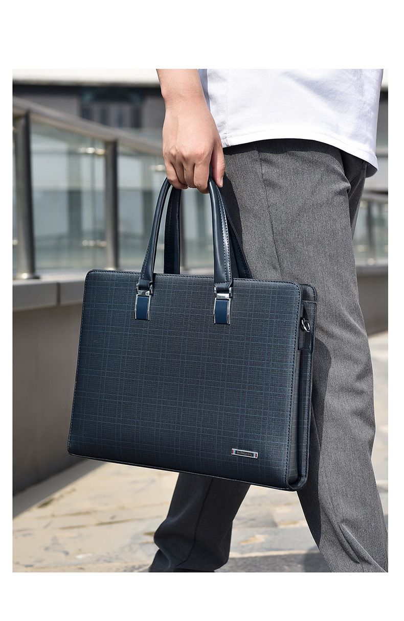 Stilvolle Umhängetasche für Herren – robuster PVC-Laptop-Rucksack mit Schachbrettmuster, 14-Zoll-Business-Casual-Umhängetasche für Arbeit und Reisen_voghion.com