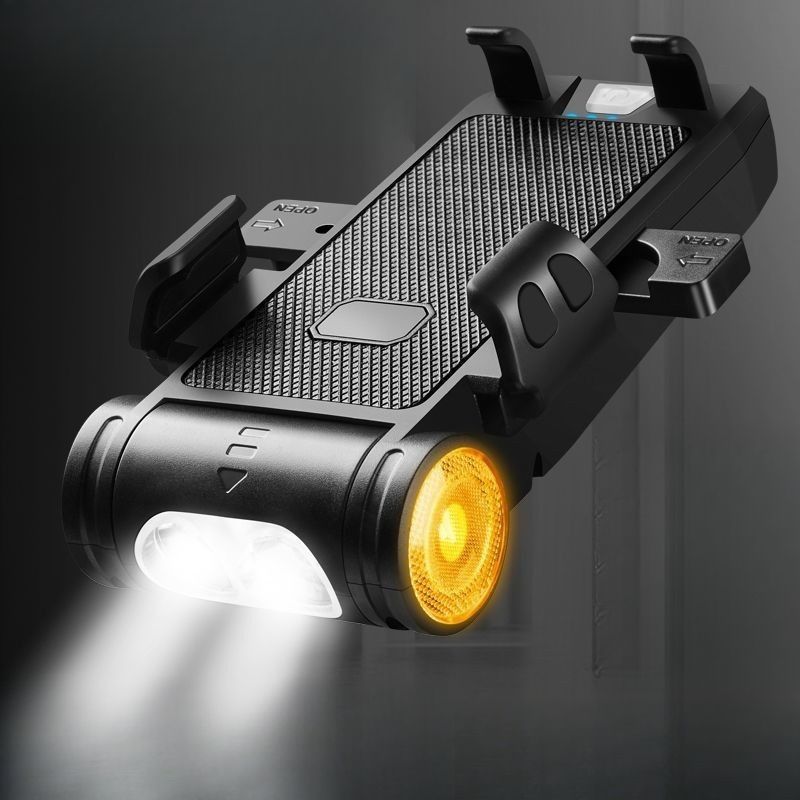 Bicycle Front Light Electric Horn Charging Phone Holder High Brightness Flashlight Road Cycling With FY-330_voghion.com