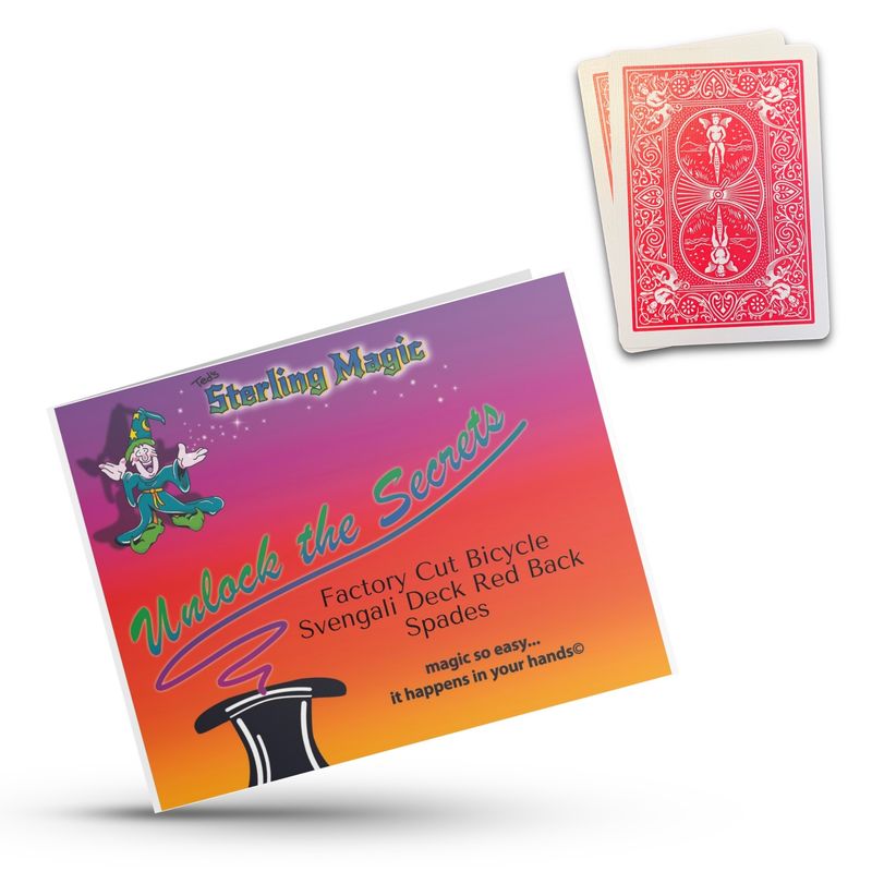 Ted's Sterling Magic Bicycle Factory Cut Svengali Deck; Choose your Force Card and Color_voghion.com