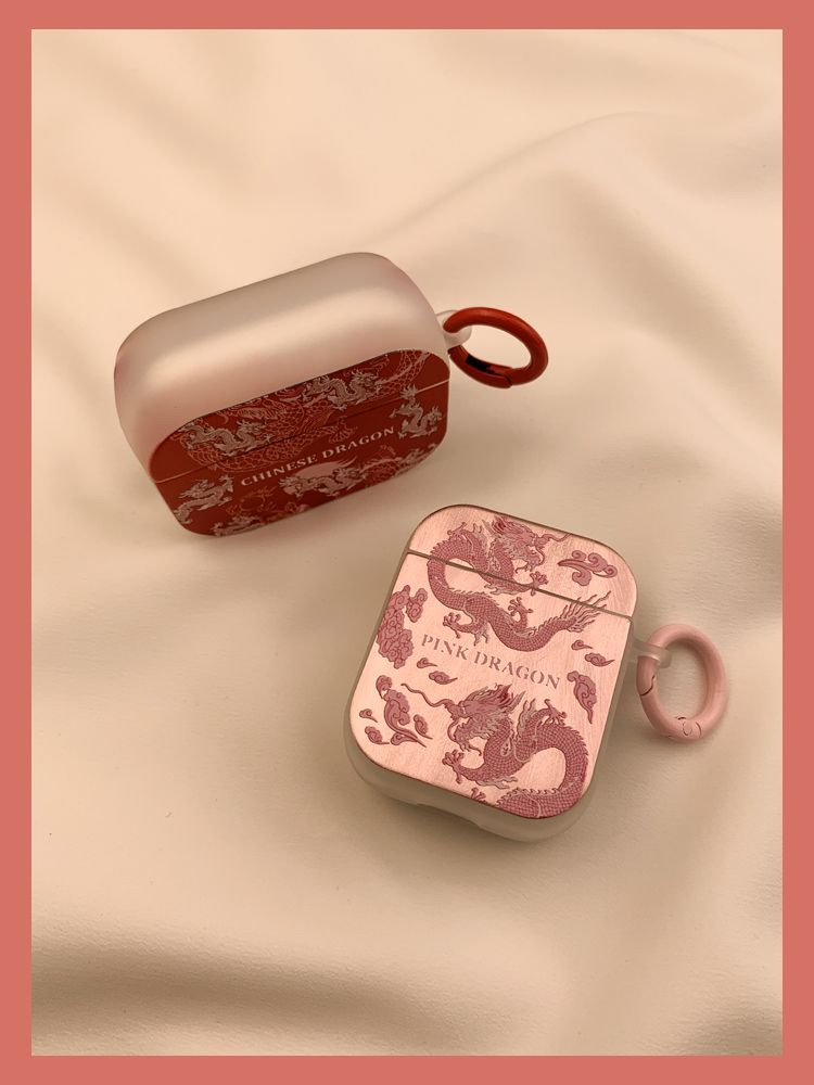 Ochranné pouzdro Ins z galvanicky pokoveného červeného čínského Loongu pro Airpod 3 je vhodné pro bezdrátová sluchátka Airpods Pro s měkkým pláštěm._voghion.com