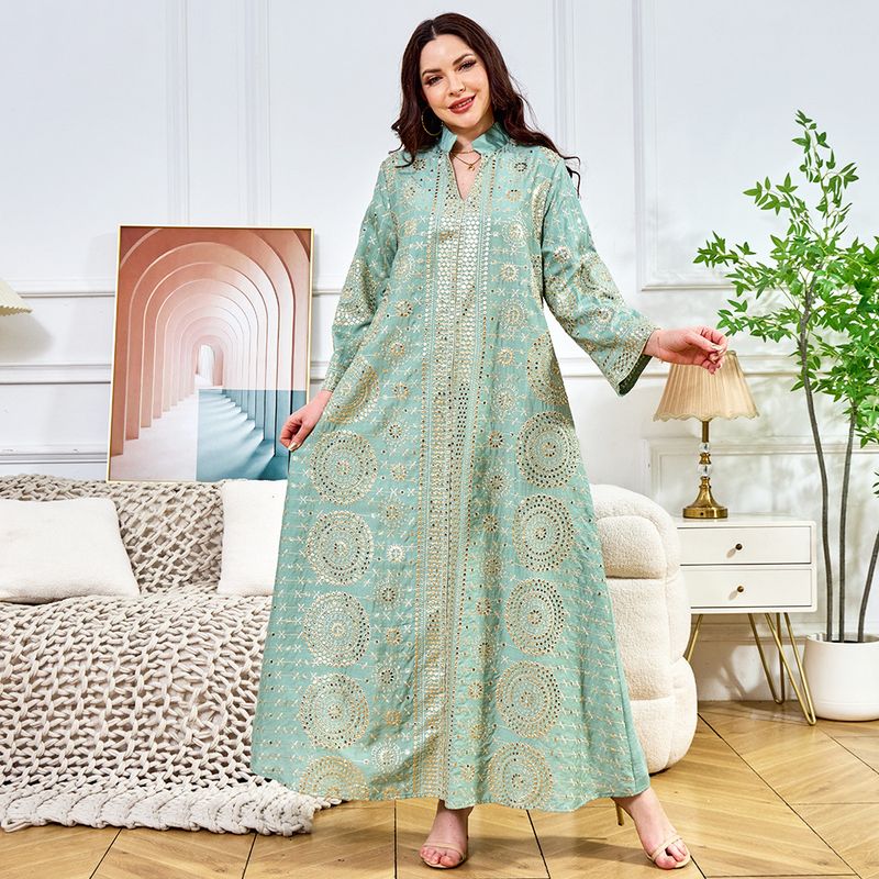 Dubai Clothing Factory Muslim Robe Women's Long New Bead Evening Dress Abaya_voghion.com