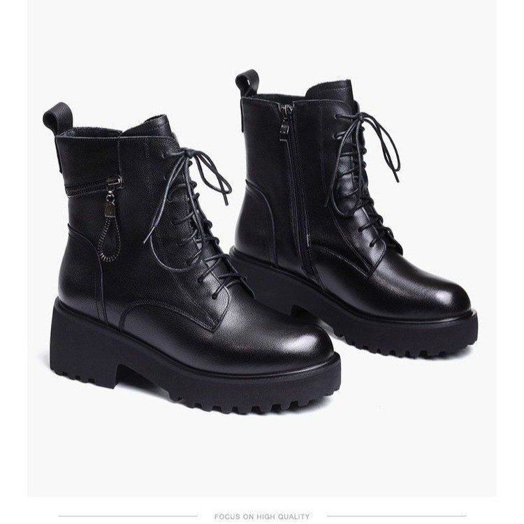 Neue Martin-Shorts im britischen Stil für Damen, Modell 2026: Dicke Sohle, Blockabsatz, Schnürung, Fleece-Futter, rutschfest, vielseitig und weich_voghion.com