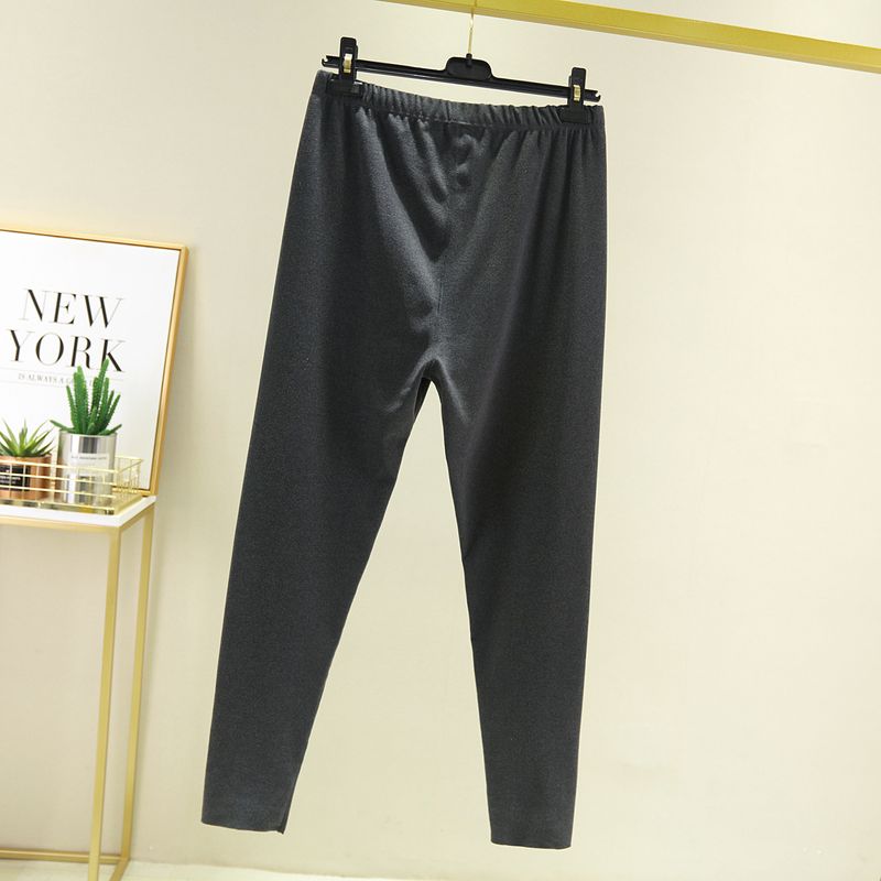 Autumn and winter cationic double-sided velvet solid color suit men's underwear round neck long sleeved pants heating_voghion.com