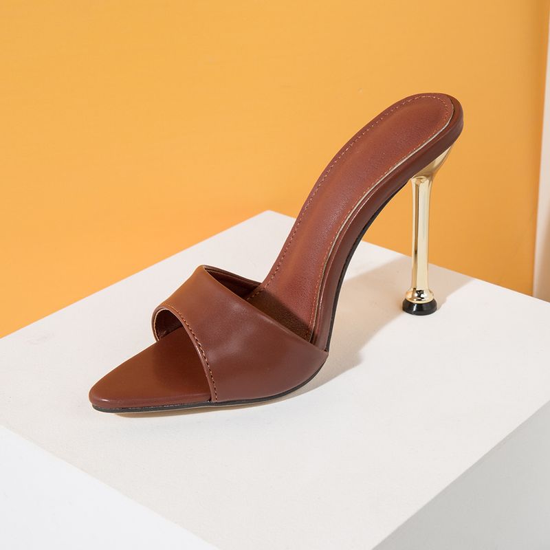 New Pointy Electroplated High Heel Sandals_voghion.com