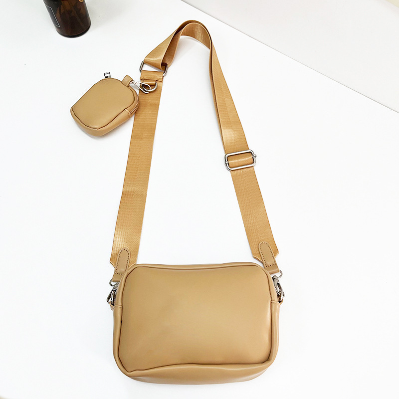 Super Hot Three In One Bag Wide Belt Daily Wear Shoulder Crossbody Bag Small Square Bag Sub Mother Wide Belt Coin_voghion.com