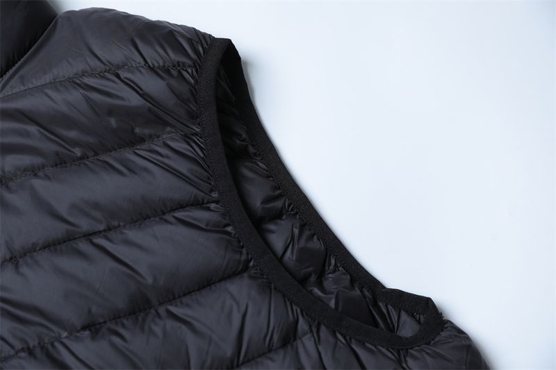 Giacca leggera in piumino bianco con collo alto, canotta, cappotto grande, nuovo gilet da uomo in velluto 90_voghion.com
