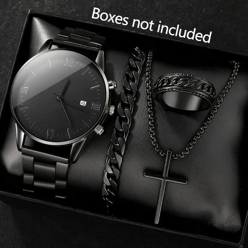 Men's Waterproof Quartz Watch - Trendy Design With Life Calendar & Date Display (Ideal For Students & Teens)_voghion.com