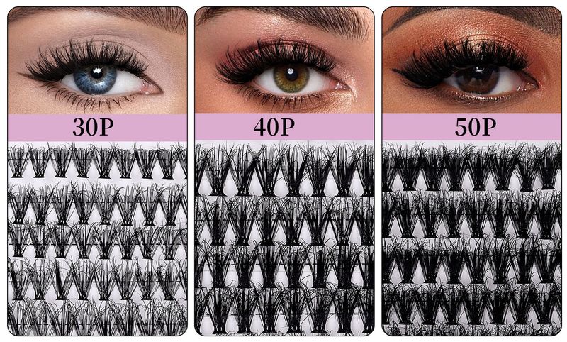 European and American cross border hot selling thick fried hair single cluster false eyelashes set DIY large capacity segmented grafted false eyelashes_voghion.com