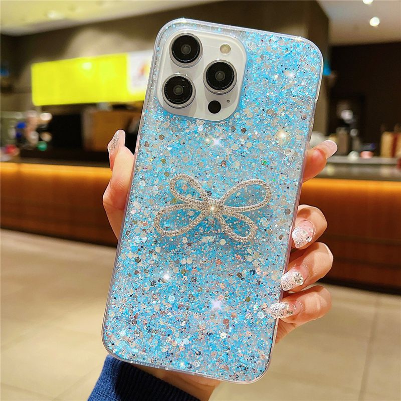 Custodia per telefono con paillettes e fiocco di diamanti per Samsung A54 A34 A24 A14 A04 A53 A33 A13 A52 A32 A22 A51 A35 A55 Cover in silicone_voghion.com