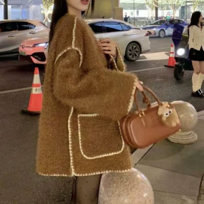 French Minimalist Small Fragrance Loose Top And Winter, High Ji Feeling Lazy Style Versatile Jacket For Women In Autumn_voghion.com