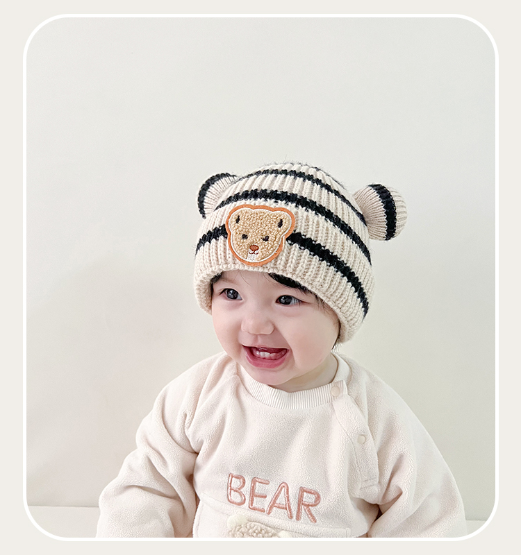 Cappelli per bambini Cappello da bambino Set da bambino super carino in lana lavorato a maglia per l'autunno e l'inverno_voghion.com