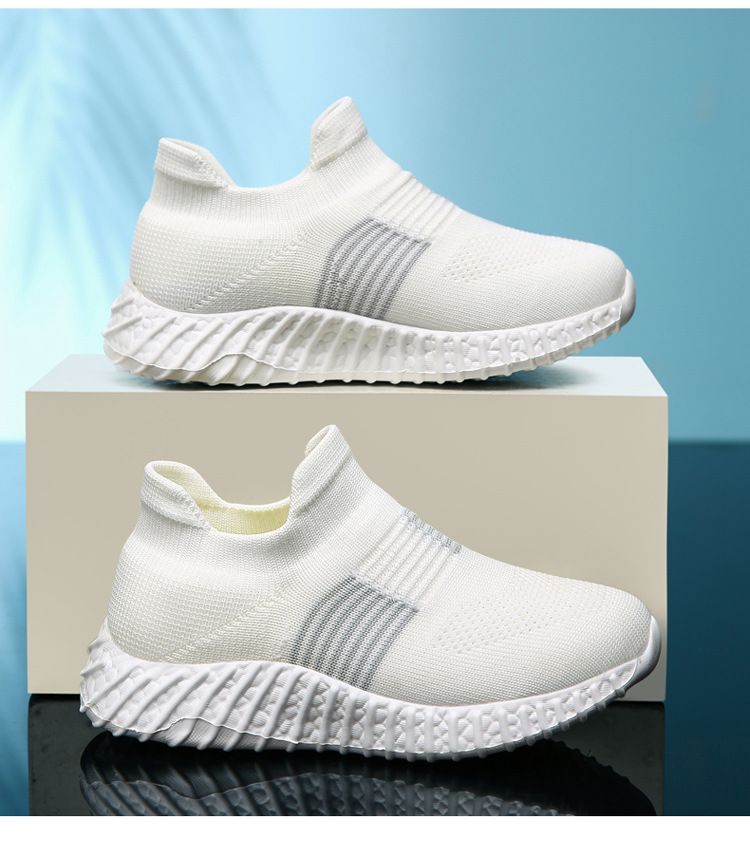 Kids' shoes Boys' slip on shoes slip on socks shoes, flying woven breathable and lightweight children's shoes, casual and versatile sports shoes_voghion.com