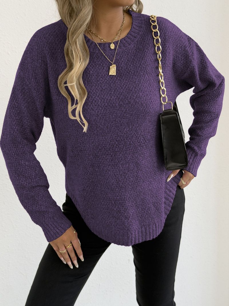 Maglione a girocollo con colletto alto, maglione casual in felpa con clip, per autunno e inverno, abbigliamento da donna europeo e americano_voghion.com