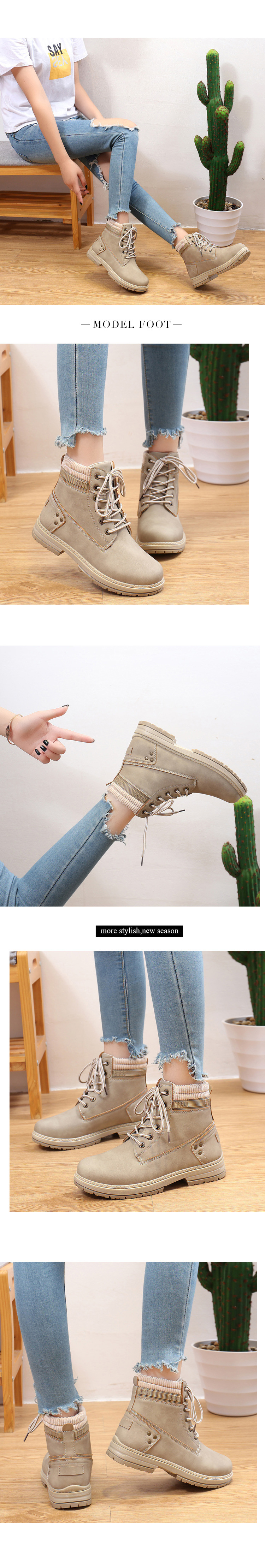 Women's Ankle Boots Martin Boots Autumn Winter Cotton-Padded Martin Boots For Women, British Style High-Top Yellow Casual Large Size Women's Shoes,_voghion.com