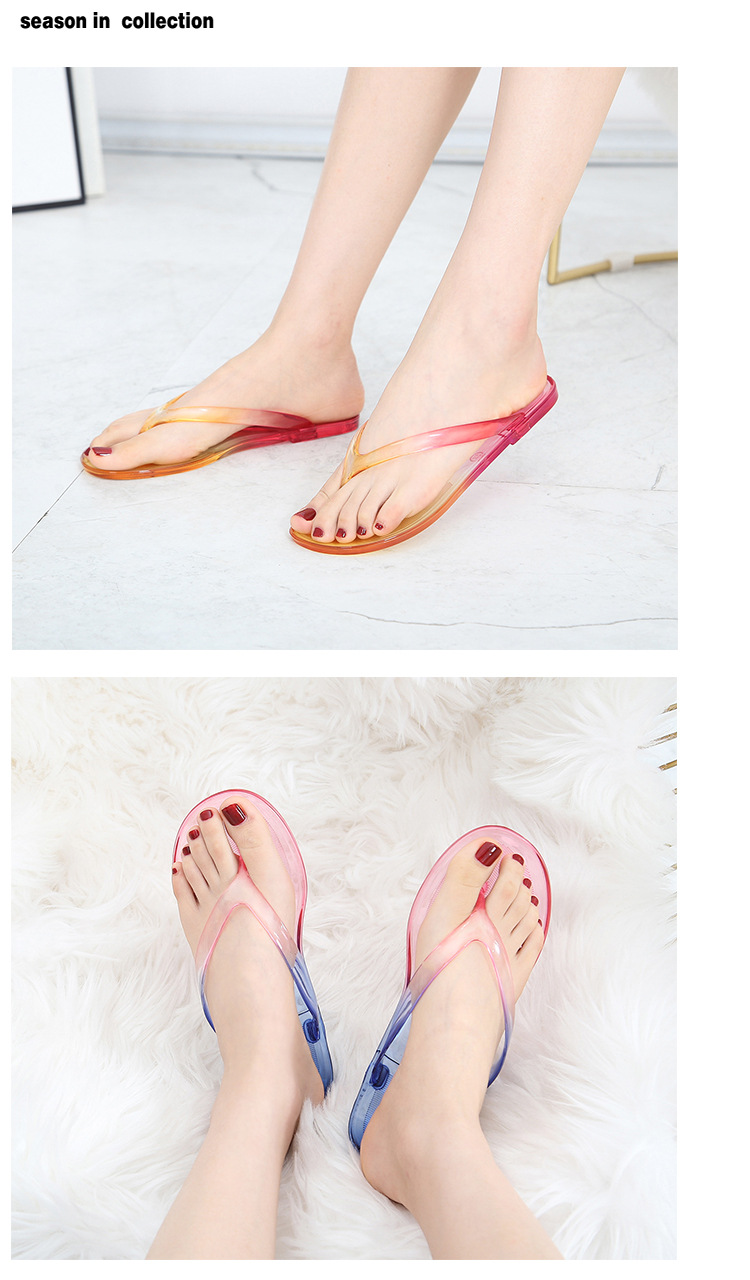 Kaks kalasabamustriga sussi naiste suviseks moeks uued gradientvärvi rannakristallkingad sirged_voghion.com