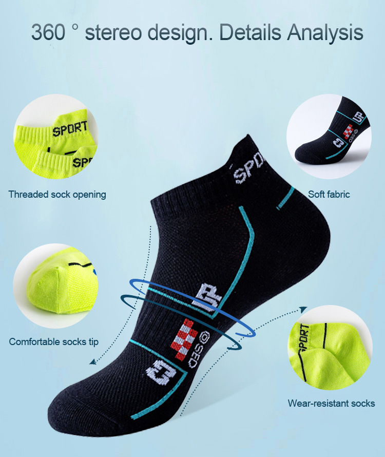 Socks, summer thin running sports socks, mesh for sweat absorption and breathability, men's low cut short socks_voghion.com
