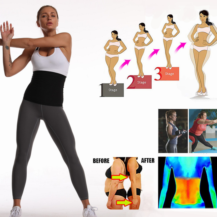 Cinturón de sudoración para ejercicio físico deportivo para mujeres Cinturón de sudoración que absorbe el sudor Cinturón de sudoración para cintura moldeadora_voghion.com