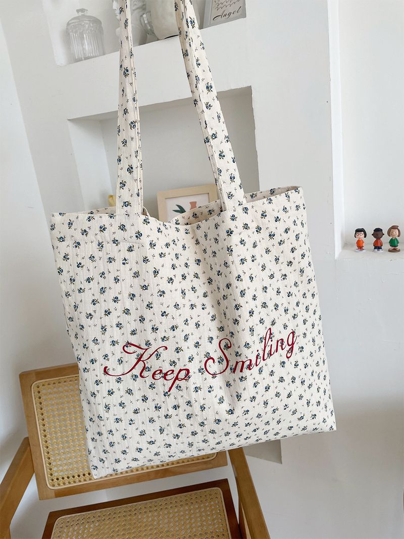 Schoudertas met bloemenalfabet, reistas van canvas voor dames, herfst/winter 2025, nieuw, stijlvol en veelzijdig_voghion.com