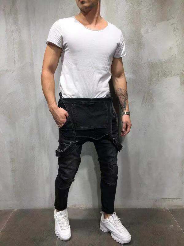 Erkek GiyimleriKot Yırtık Erkek Pantolonları Sınır Ötesi Stok Avrupa Versiyonu Yeni Erkek Salopet Pantolonları Fabrika Doğrudan Satış_voghion.com