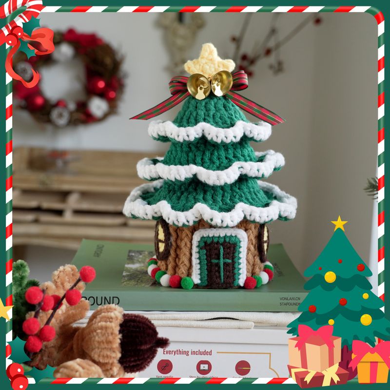 Manuel d'instructions en anglais pour Noël Paquet de matériel de crochet Arbre de Noël Ornements de bricolage faits à la main Cadeaux de Noël en gros_voghion.com