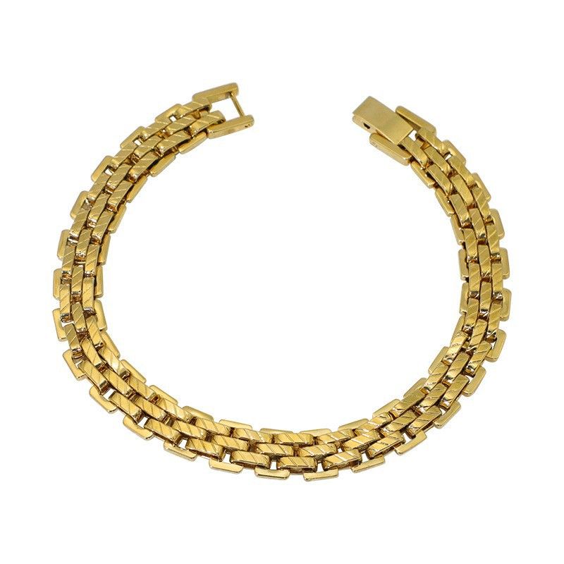 Modetrend Edelstahl Kubanisches Armband Vielseitiges Paar Hip-Hop-Shirt Einfaches Männer Und Frauen Dickes Kettenzubehör_voghion.com