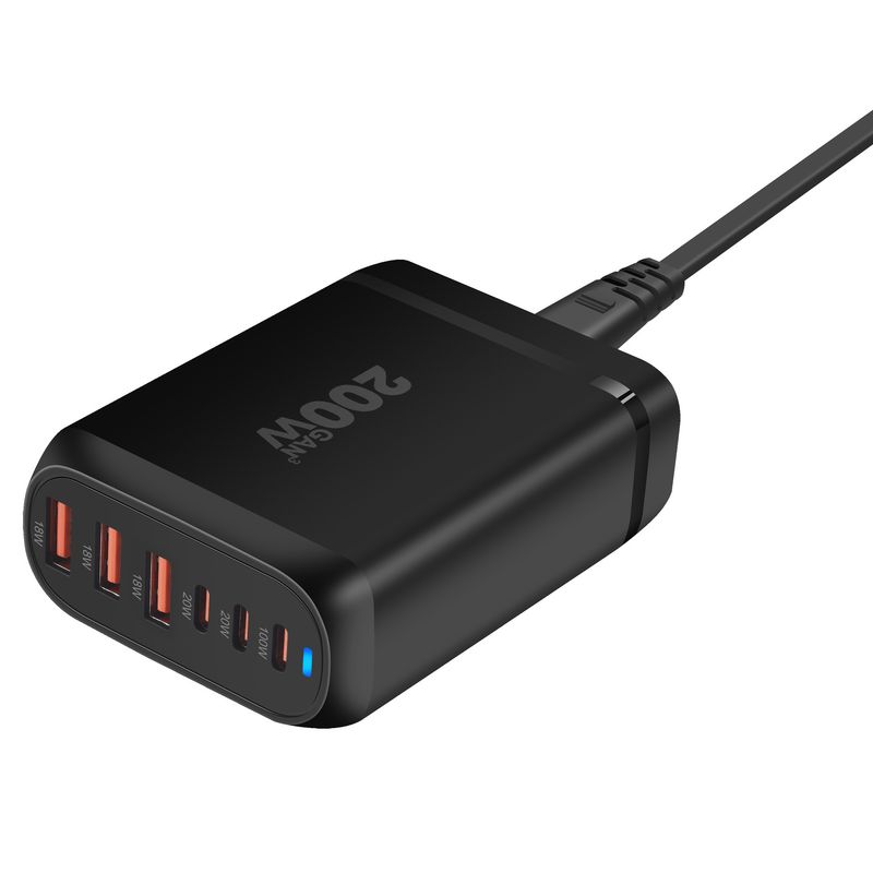 syct 200W GaN PD 120W Multi-Function 3A3C Desktop Charger 160W Multi-Port 4C2A Adapter_voghion.com