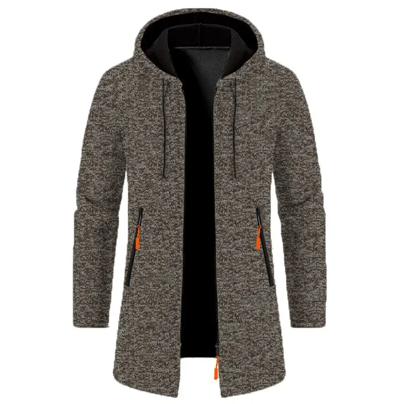 Nuovo maglione con cappuccio a maniche lunghe da uomo per uomo, felpe con cerniera, oversize, streetwear, caldo, tinta unita, giacca autunnale con cappuccio da uomo_voghion.com