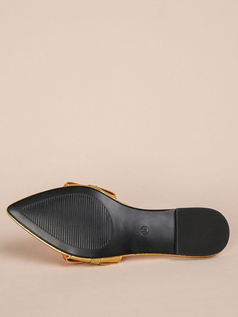 Damenschuhe Heißer Verkauf Flache Hausschuhe Sommer Neues Nischendesign Spitz Offene Spitze Breite Sandalen Mittlerer OstenGoldene Schuhe_voghion.com