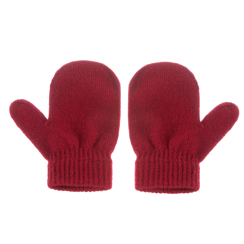 Baby clothing wool monochrome twist warm children's hat scarf gloves two or three sets_voghion.com
