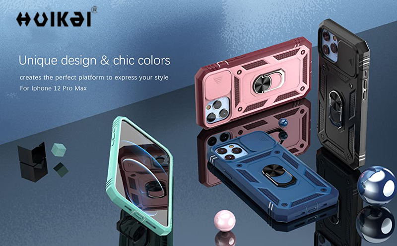 Coque pour iPhone 14 13 12 11 Pro Max X Max 8 Plus Coque robuste avec caméra Rotation à 360 degrés Béquille robuste Shockpro_voghion.com
