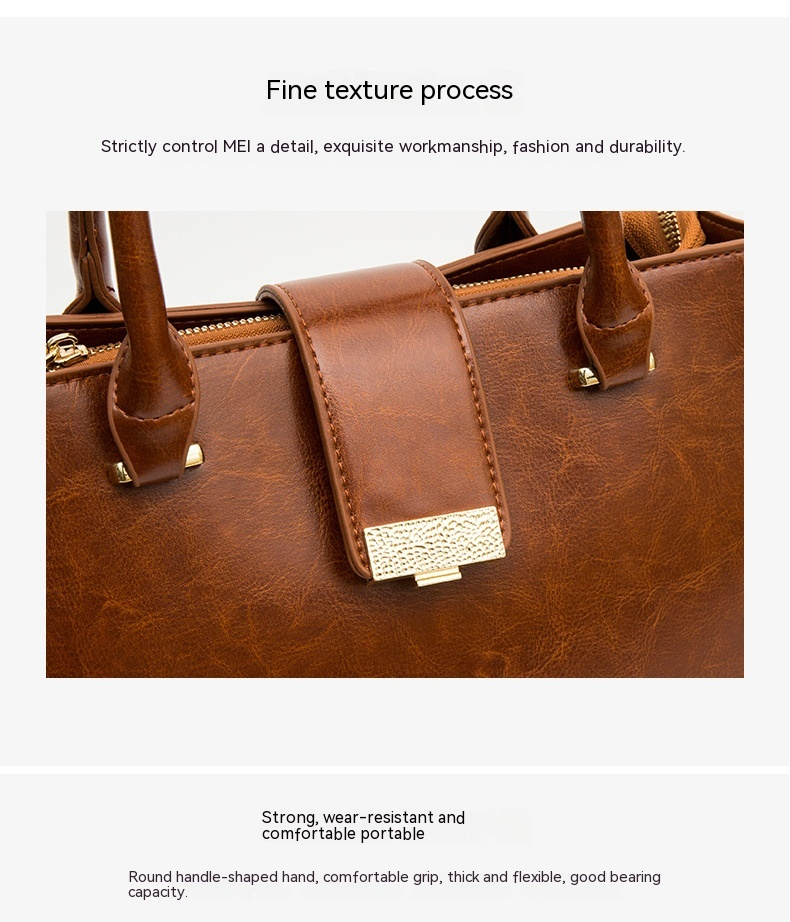 2024 Sommer Neue Retro Eine Schulter Casual Handheld Umhängetasche Frauen Drei Stück Set Mutter Tasche Beliebte Mode Tasche_voghion.com