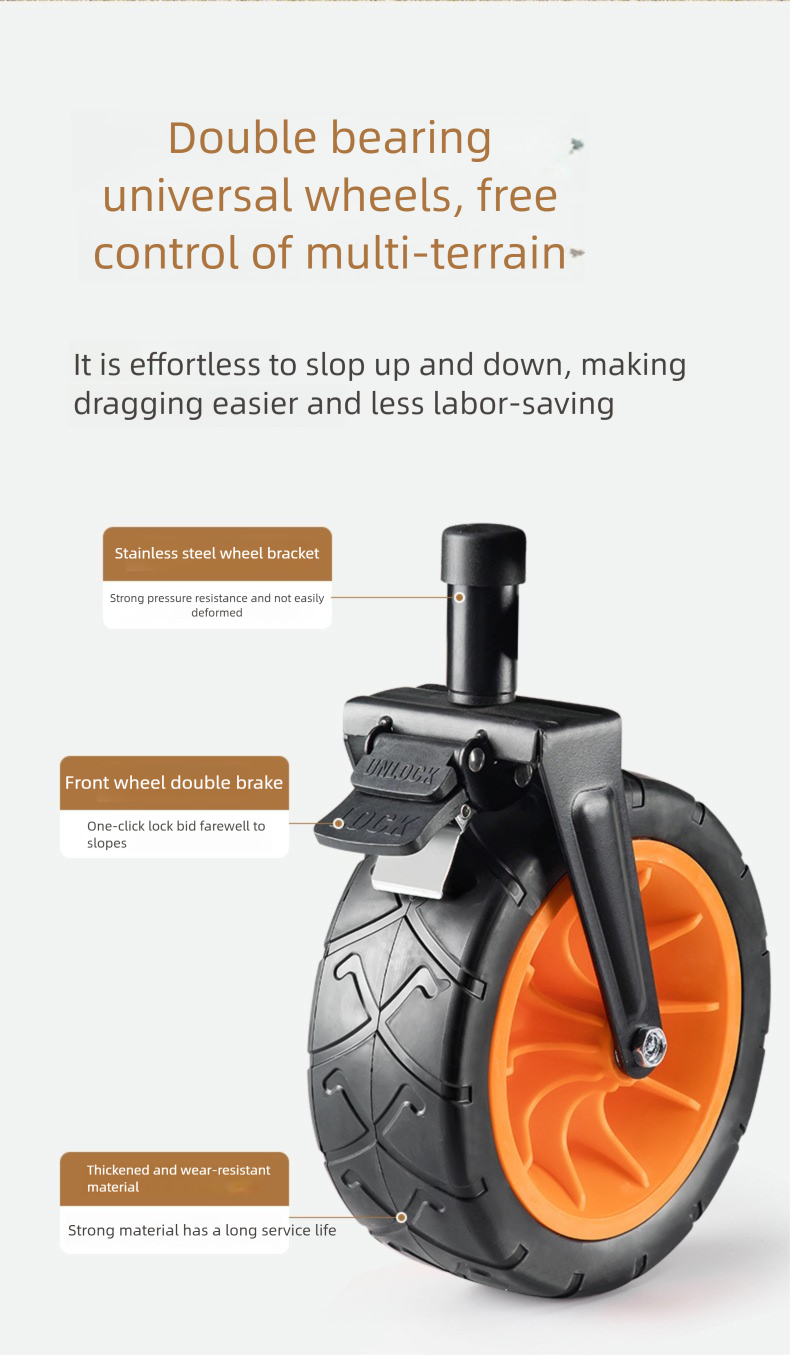 Outdoor Camping Stall Push Cart Picnic Foldable Lightweight Portable Fishing Handcart_voghion.com