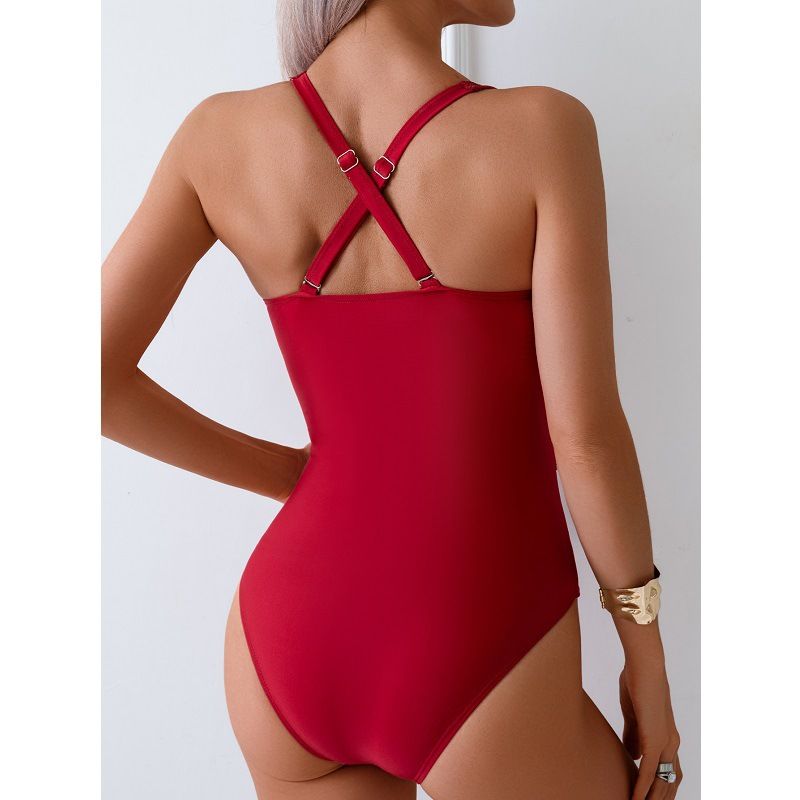 Nuevo traje de baño de una pieza para mujer, sexy, multicolor, sin espalda, bikini._voghion.com