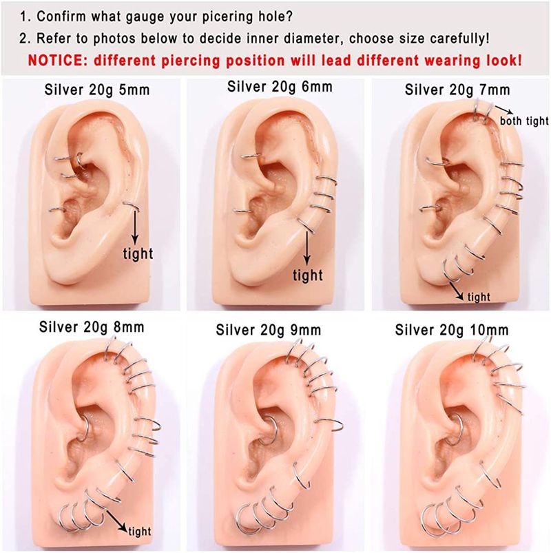 Piercing in acciaio inossidabile 316L con cerniera, interfaccia divisa, anello nasale chiuso senza cuciture_voghion.com