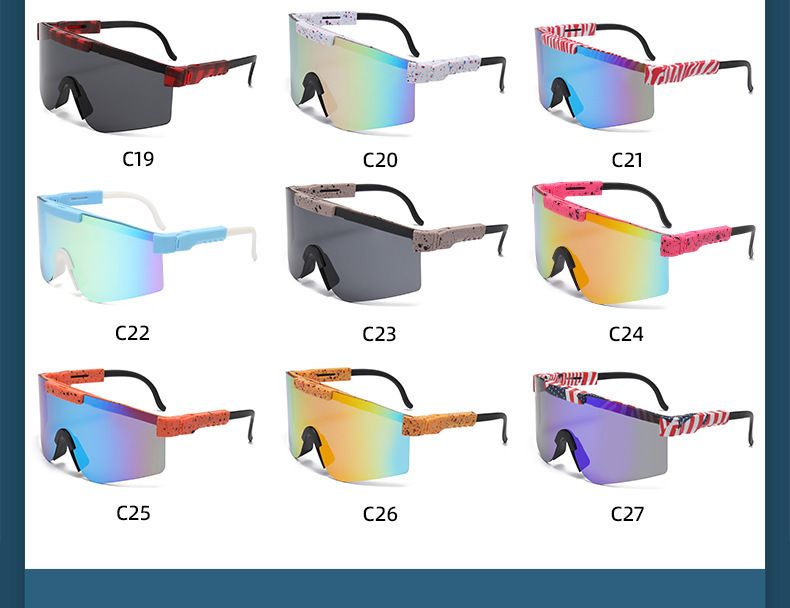 Cycling Large Frame Colorful Electroplated True Film Polarized Sports Sunglasses Set Strong Light Eye Protection_voghion.com