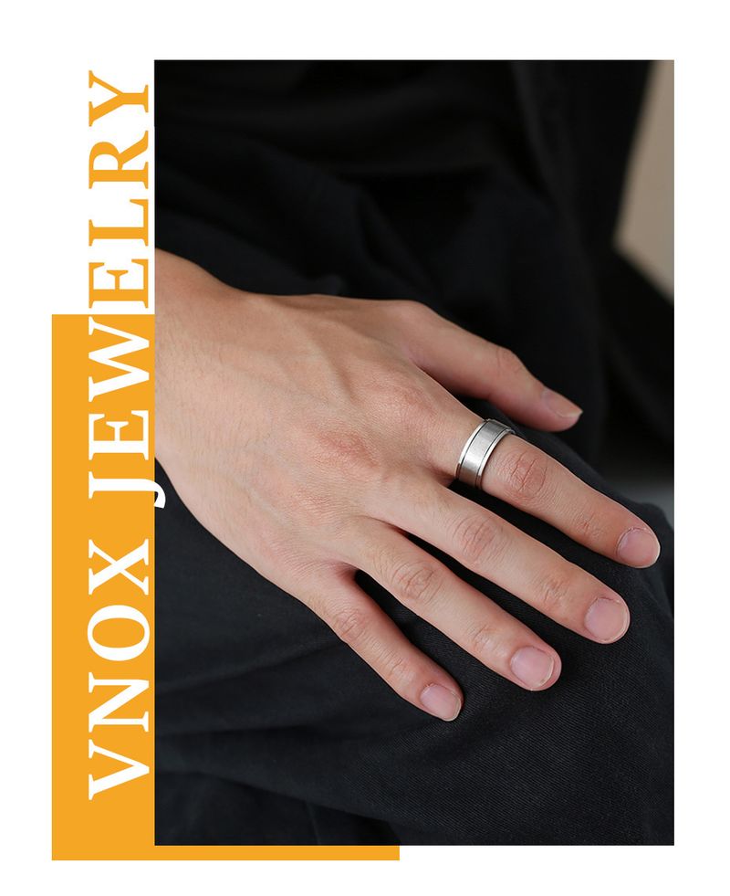 Vnox Spinner drehbar für Männer und Frauen, 6/8 mm, massiver, glänzender, matter Ehering, schlicht, lässig, klassisch, Retro, brüderlich_voghion.com