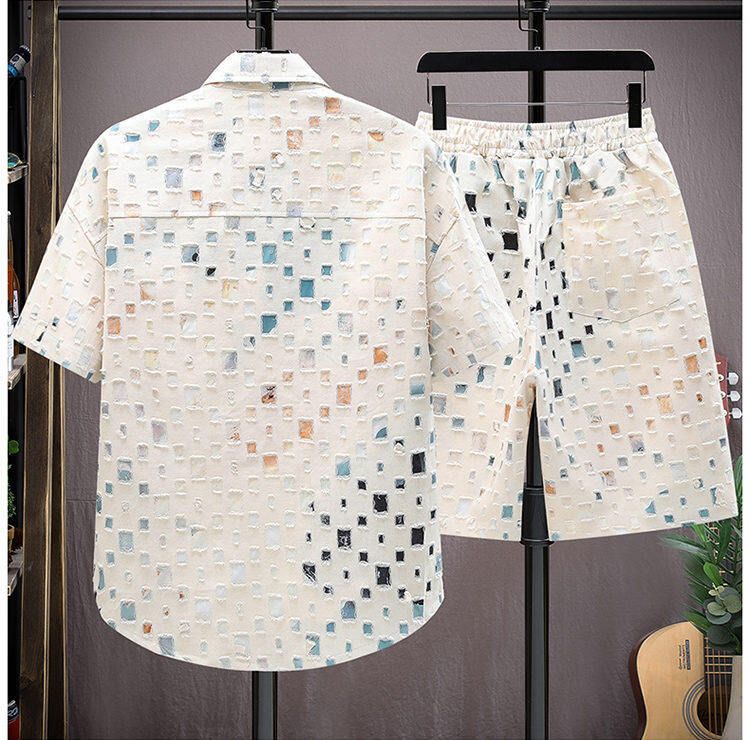 Conjunto de chaqueta con capucha y estampado floral para hombre: ligera, transpirable y moderna. Ropa informal de invierno para jóvenes (tallas S-4XL)._voghion.com