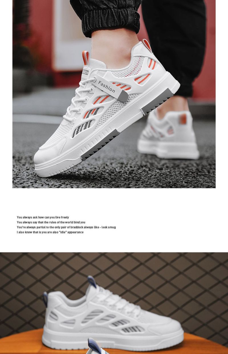 Atmungsaktive Freizeit-Sneaker für Herren – leichte Slipper aus Mesh mit weicher EVA-Sohle (Low-Top in Weiß und Blau, unverzichtbar fürs Laufen/Gehen im Sommer)_voghion.com