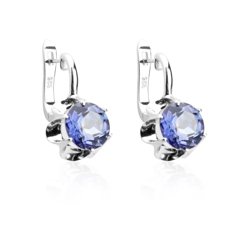 Mode Einfache Natürliche Gelbe Amethyst Ohrringe S925 Silber Intarsien Topas Edelstein Ohrringe_voghion.com