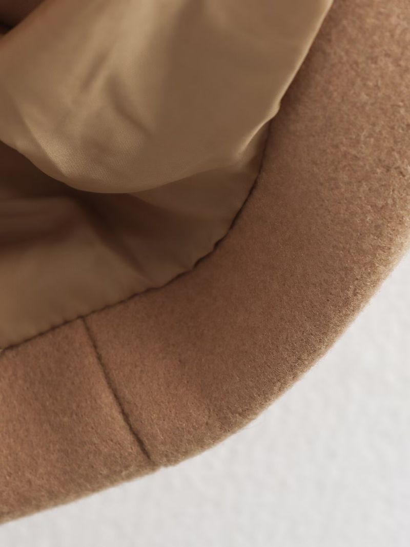 Autumn Winter New Style Large Fur Collar Long Double Pocket Lace-up Wool Coat Jacket_voghion.com