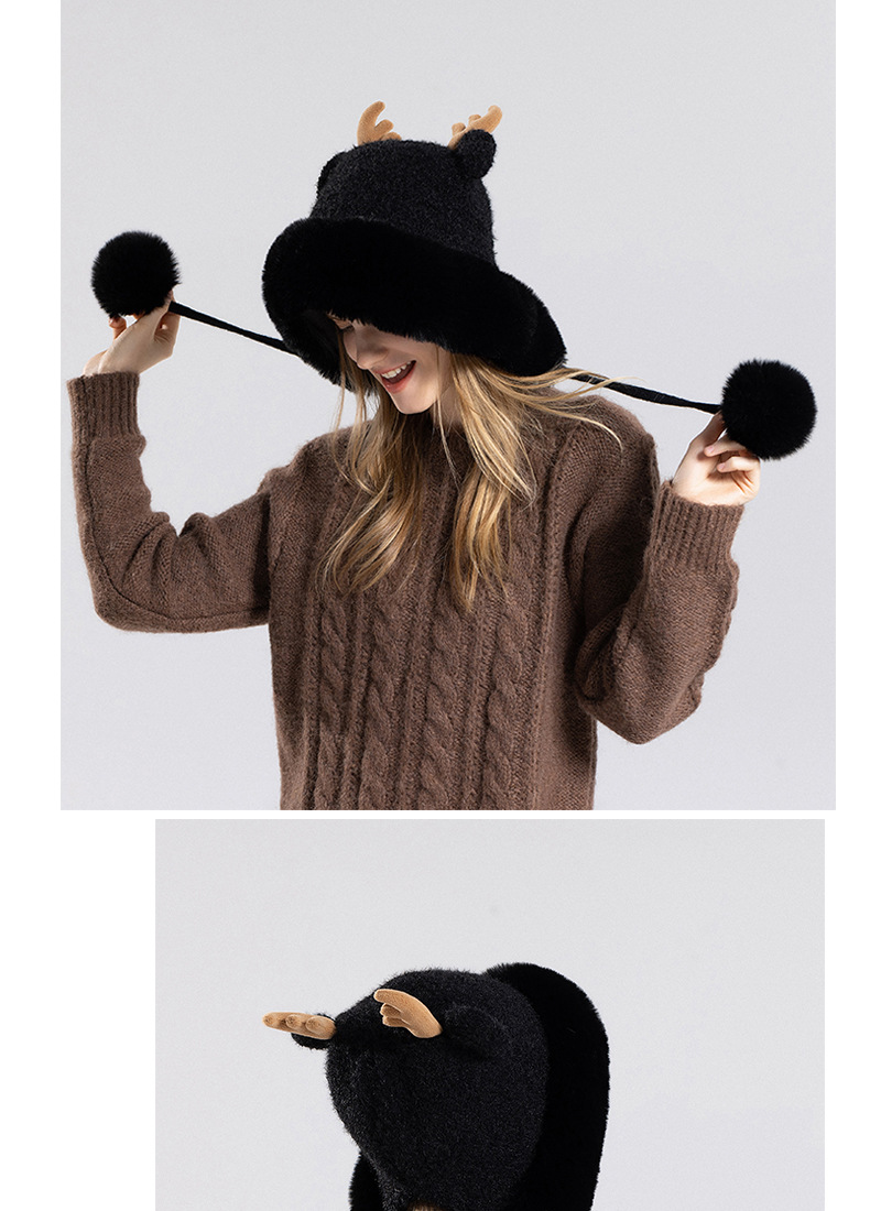 Cappello caldo da esterno Cappello invernale in lana per bambini Cappello in lana lavorata a maglia con corno di cervo Cappello di protezione per le orecchie alla moda Tendenza moda Versatile_voghion.com