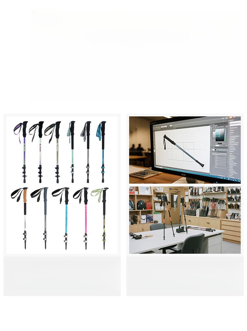 Carbon Fiber Trekking Pole Teleskop Drei-Abschnitt Stick Einstellbare Tragbare Wesentliche Lieferungen Outdoor Wandern_voghion.com