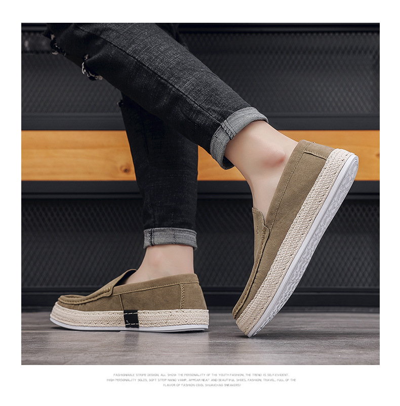 Men's shoes spring and summer men's casual single shoes canvas shoes men lazy slip-on_voghion.com