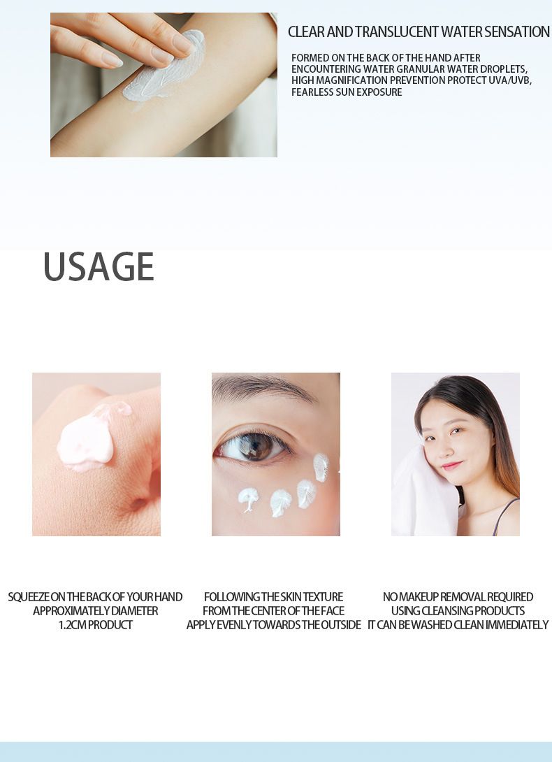 Sunscreen Refreshing Moisturizing Facial Sunscreen Isolation Moisturizing Light Anti Ultraviolet High Power Sunscreen Concealer Cream Wholesale_voghion.com