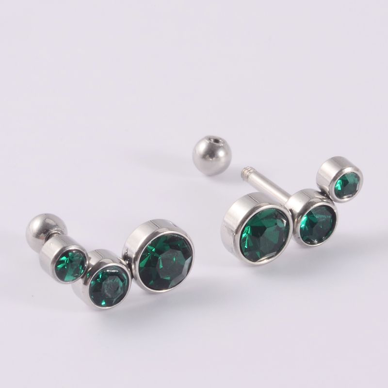 Brincos de Cristal e Fiat Cravo, 1 peça, aço cirúrgico 316L pe, diamante 16G, brinco feminino estilo punk_voghion.com